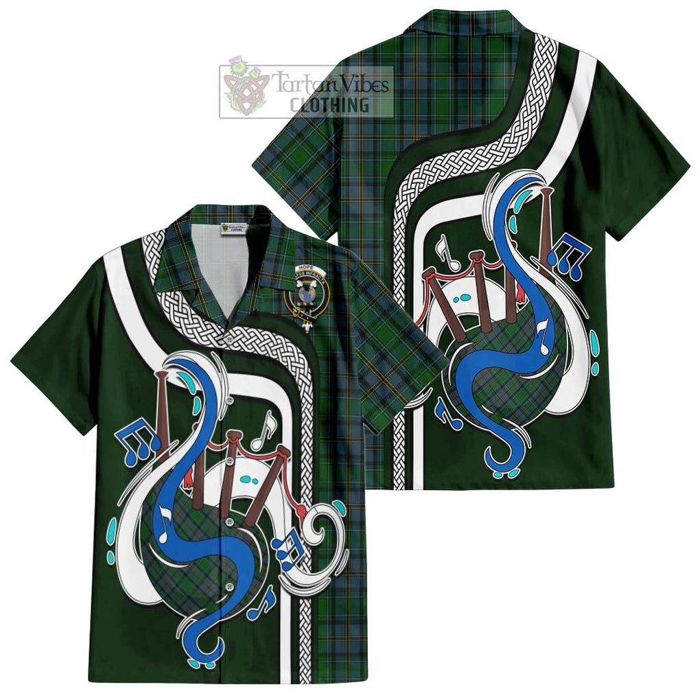 Hope Vere Tartan Short Sleeve Button Shirt with Epic Bagpipe Style Kid - Tartanvibesclothing Shop