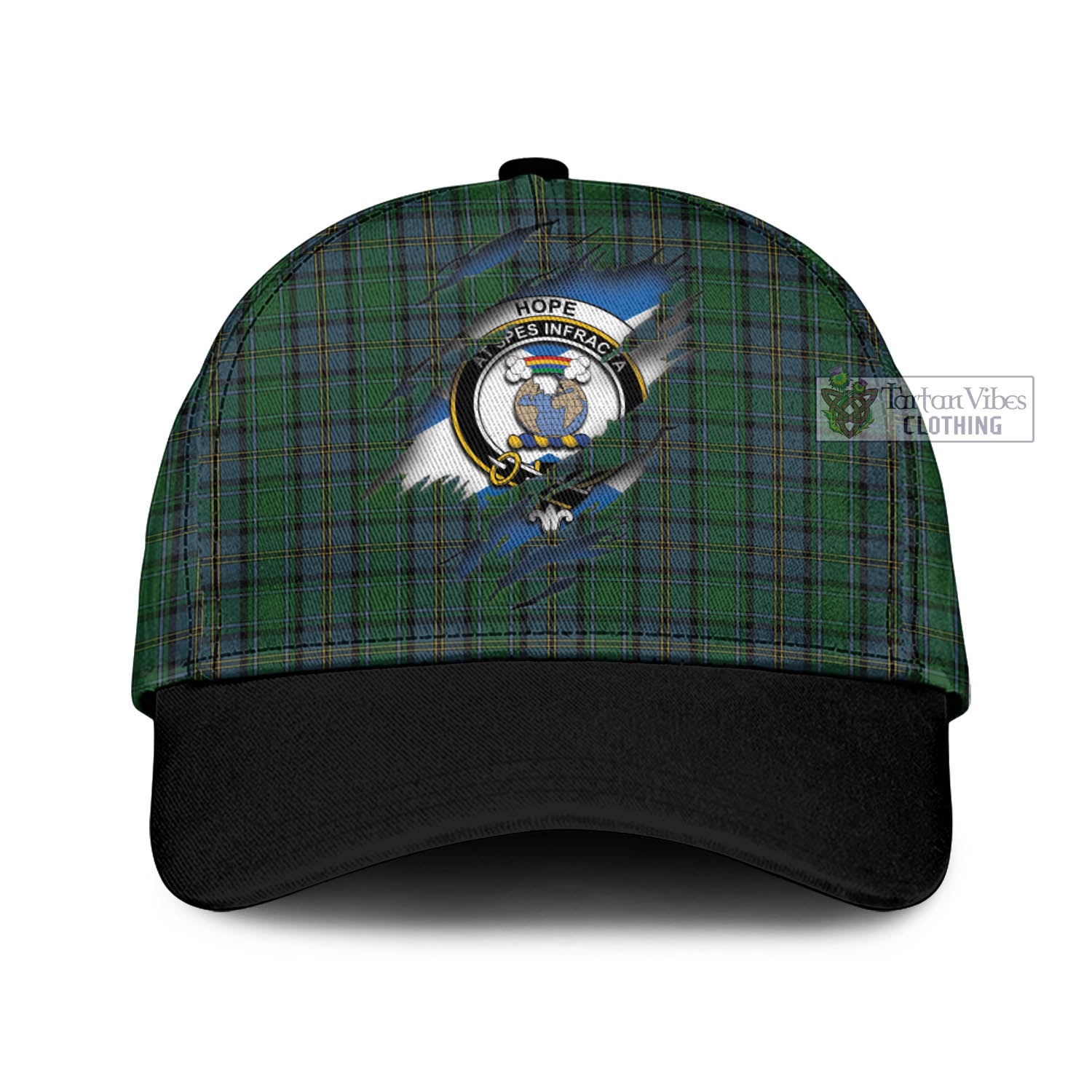 Tartan Vibes Clothing Hope Vere Tartan Classic Cap with Family Crest In Me Style