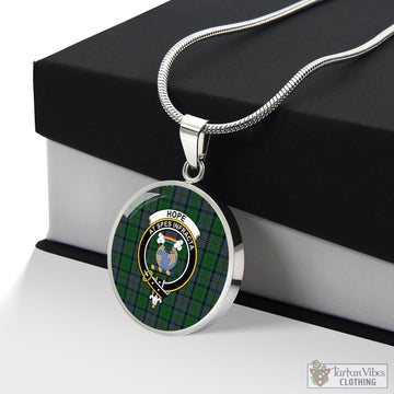 Hope Vere Tartan Circle Necklace with Family Crest