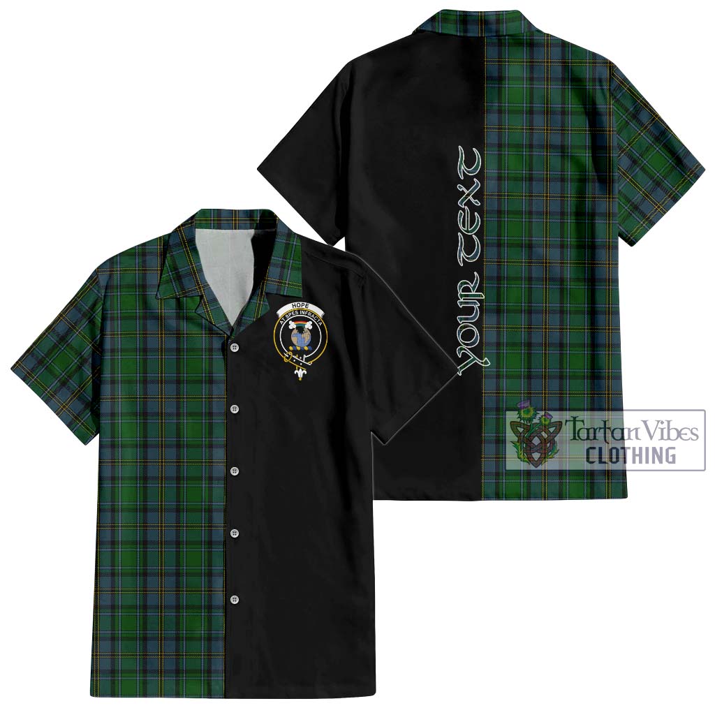 Tartan Vibes Clothing Hope Vere Tartan Short Sleeve Button Shirt with Family Crest and Half Of Me Style