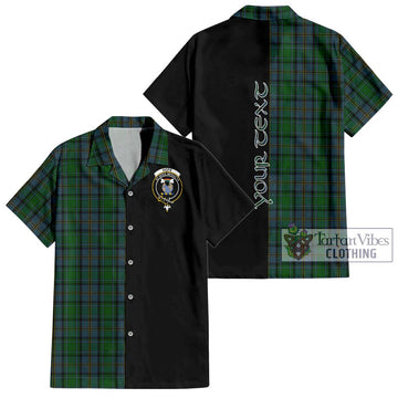 Hope Vere Tartan Short Sleeve Button Shirt with Family Crest and Half Of Me Style