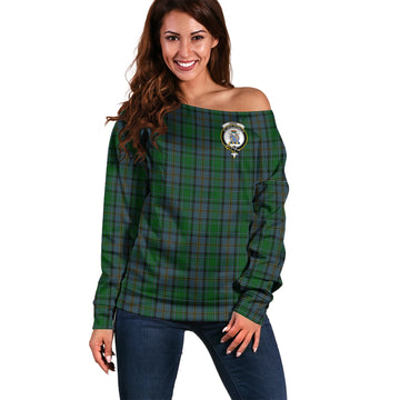 Hope Vere Tartan Off Shoulder Women Sweater with Family Crest