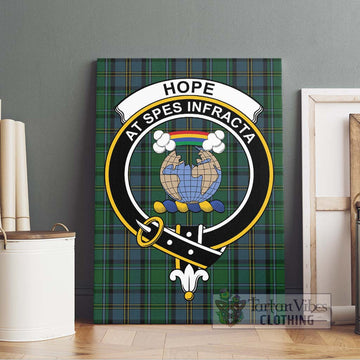 Hope Vere Tartan Canvas Print Wall Art with Family Crest