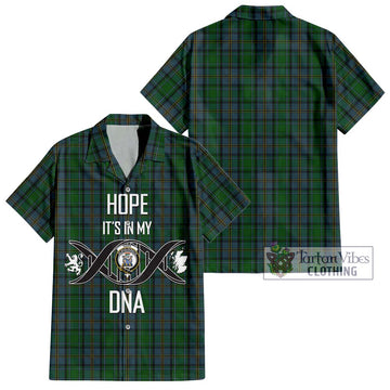 Hope Vere Tartan Short Sleeve Button Shirt with Family Crest DNA In Me Style