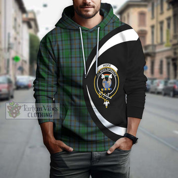 Hope Vere Tartan Hoodie with Family Crest Circle Style