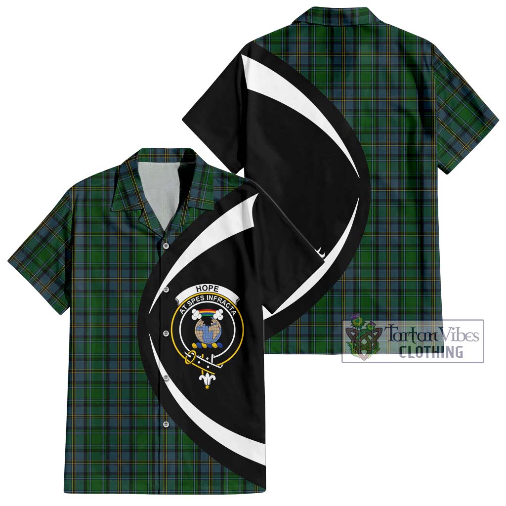 Tartan Vibes Clothing Hope Vere Tartan Short Sleeve Button Up with Family Crest Circle Style