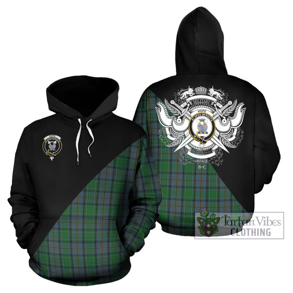 Hope Vere Tartan Hoodie with Family Crest and Military Logo Style Zip Hoodie - Tartanvibesclothing Shop