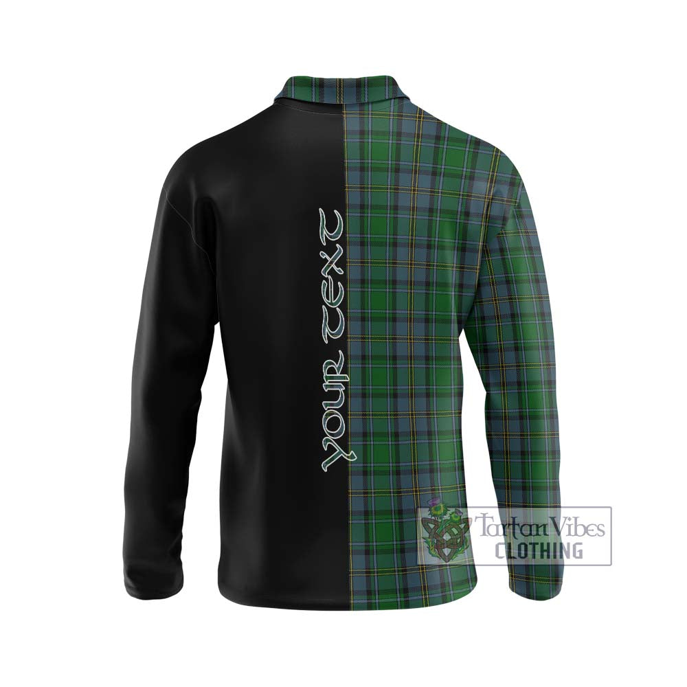 Hope Vere Tartan Long Sleeve Polo Shirt with Family Crest and Half Of Me Style - Tartanvibesclothing Shop