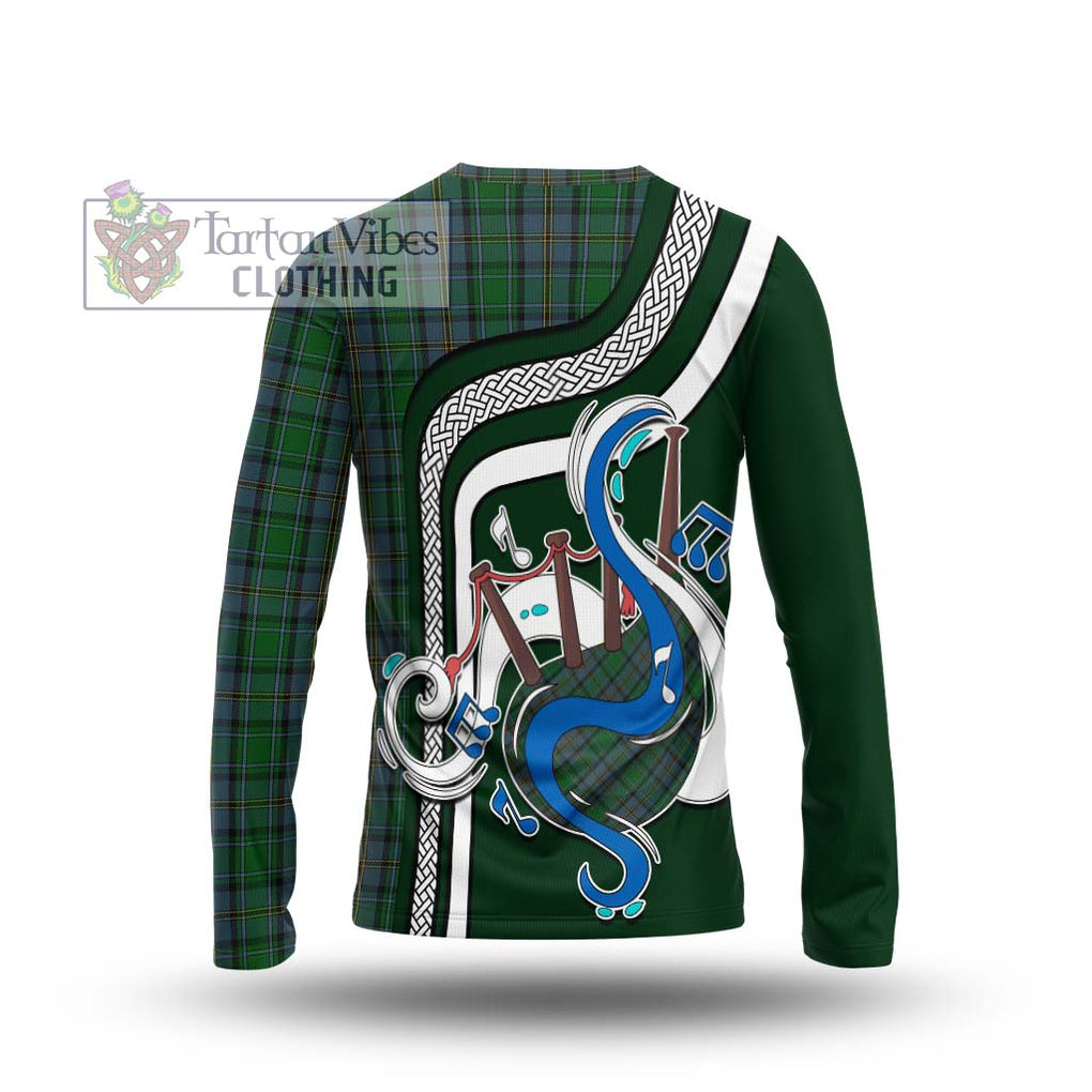 Tartan Vibes Clothing Hope Vere Tartan Long Sleeve T-Shirt with Epic Bagpipe Style