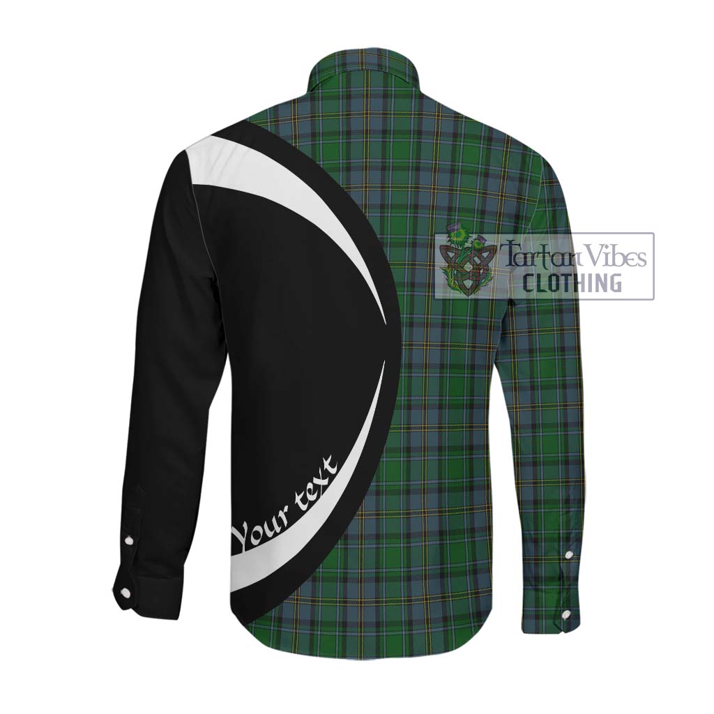 Hope Vere Tartan Long Sleeve Button Up with Family Crest Circle Style Men's Shirt - Tartan Vibes Clothing