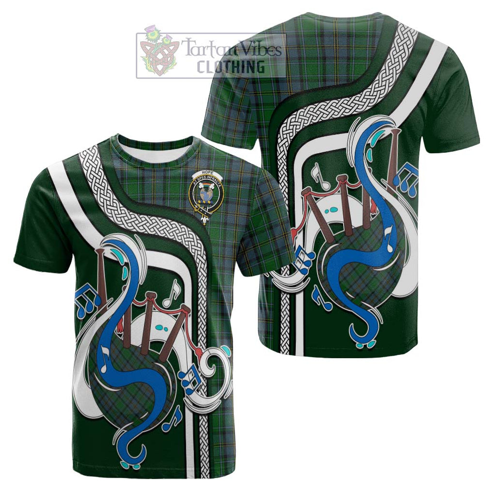 Tartan Vibes Clothing Hope Vere Tartan Cotton T-shirt with Epic Bagpipe Style