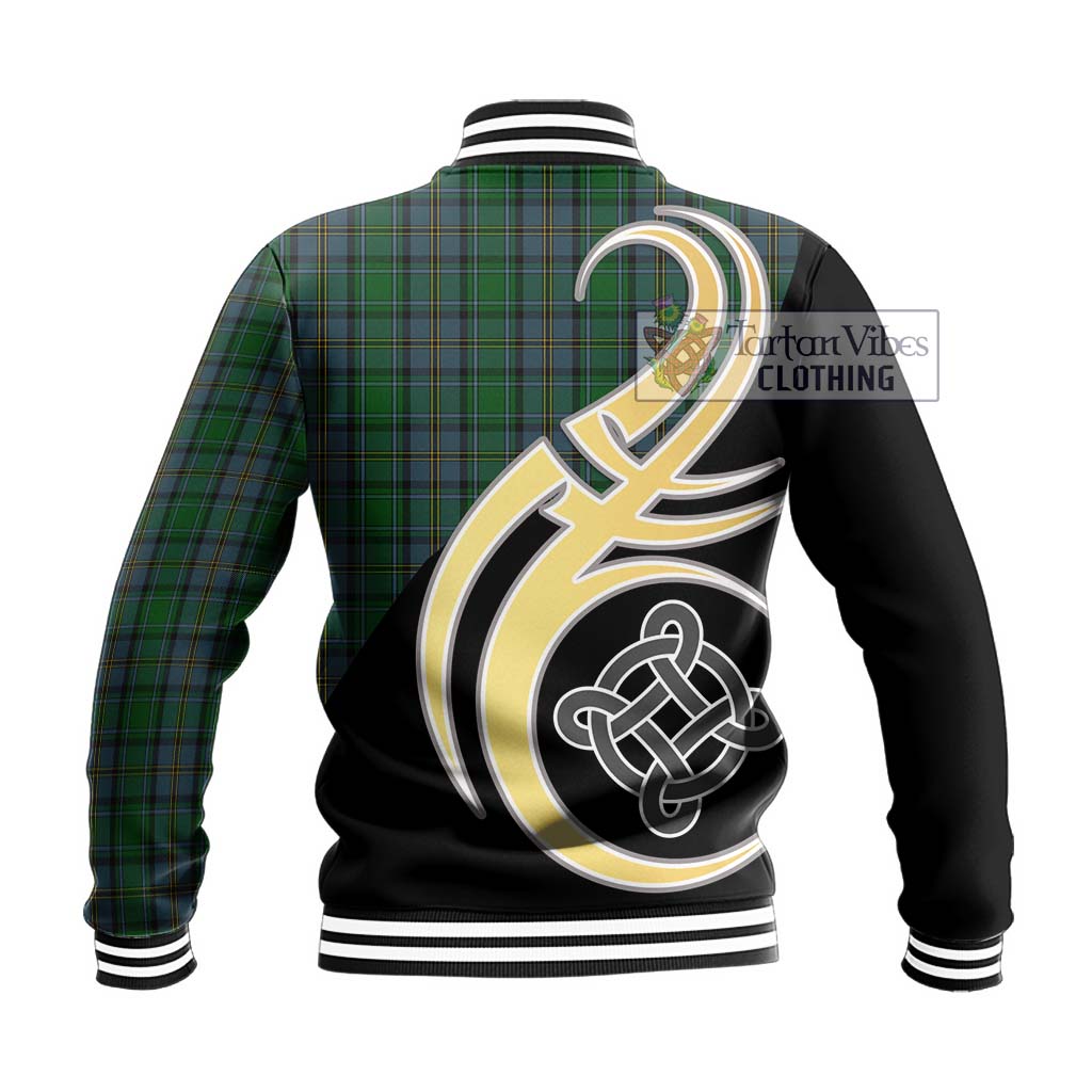 Hope Vere Tartan Baseball Jacket with Family Crest and Celtic Symbol Style - Tartan Vibes Clothing