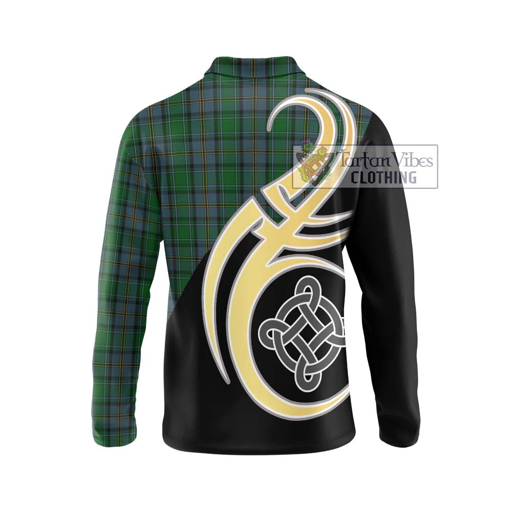 Hope Vere Tartan Long Sleeve Polo Shirt with Family Crest and Celtic Symbol Style - Tartan Vibes Clothing