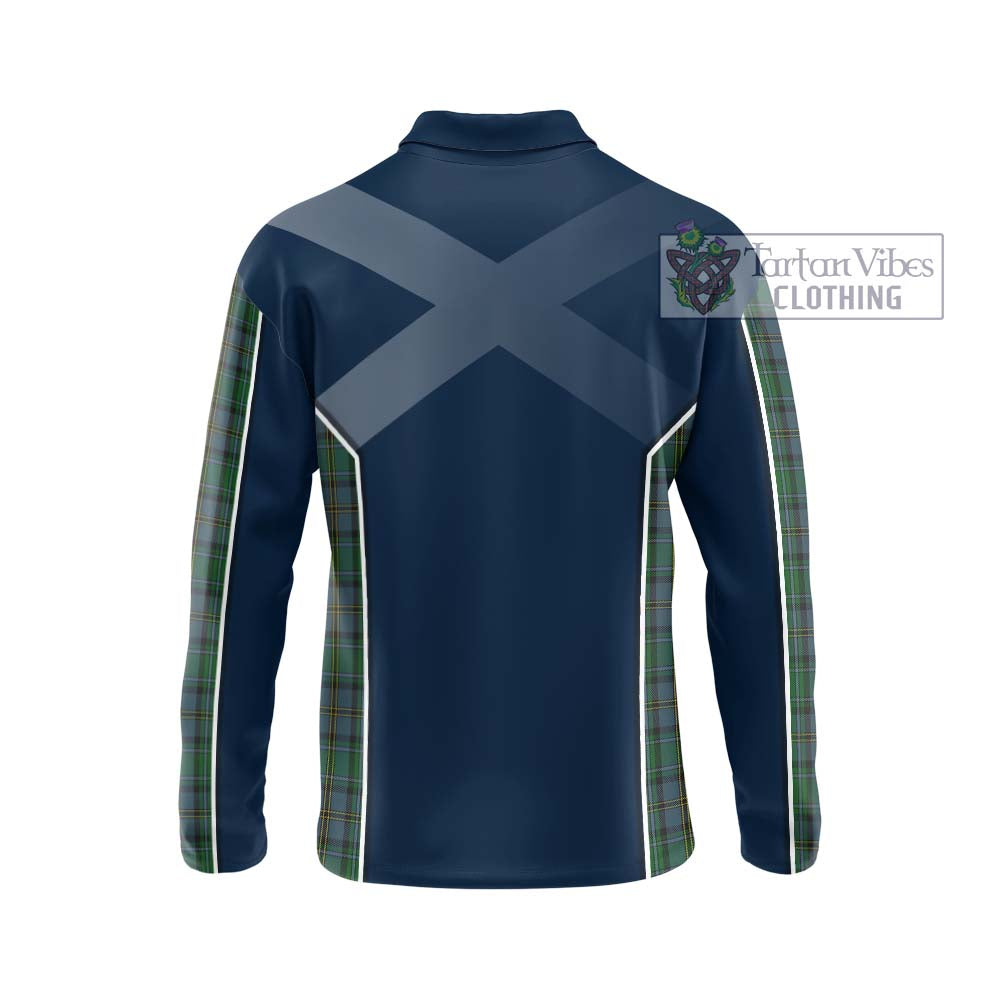 Hope Vere Tartan Long Sleeve Polo Shirt with Family Crest and Lion Rampant Vibes Sport Style - Tartan Vibes Clothing