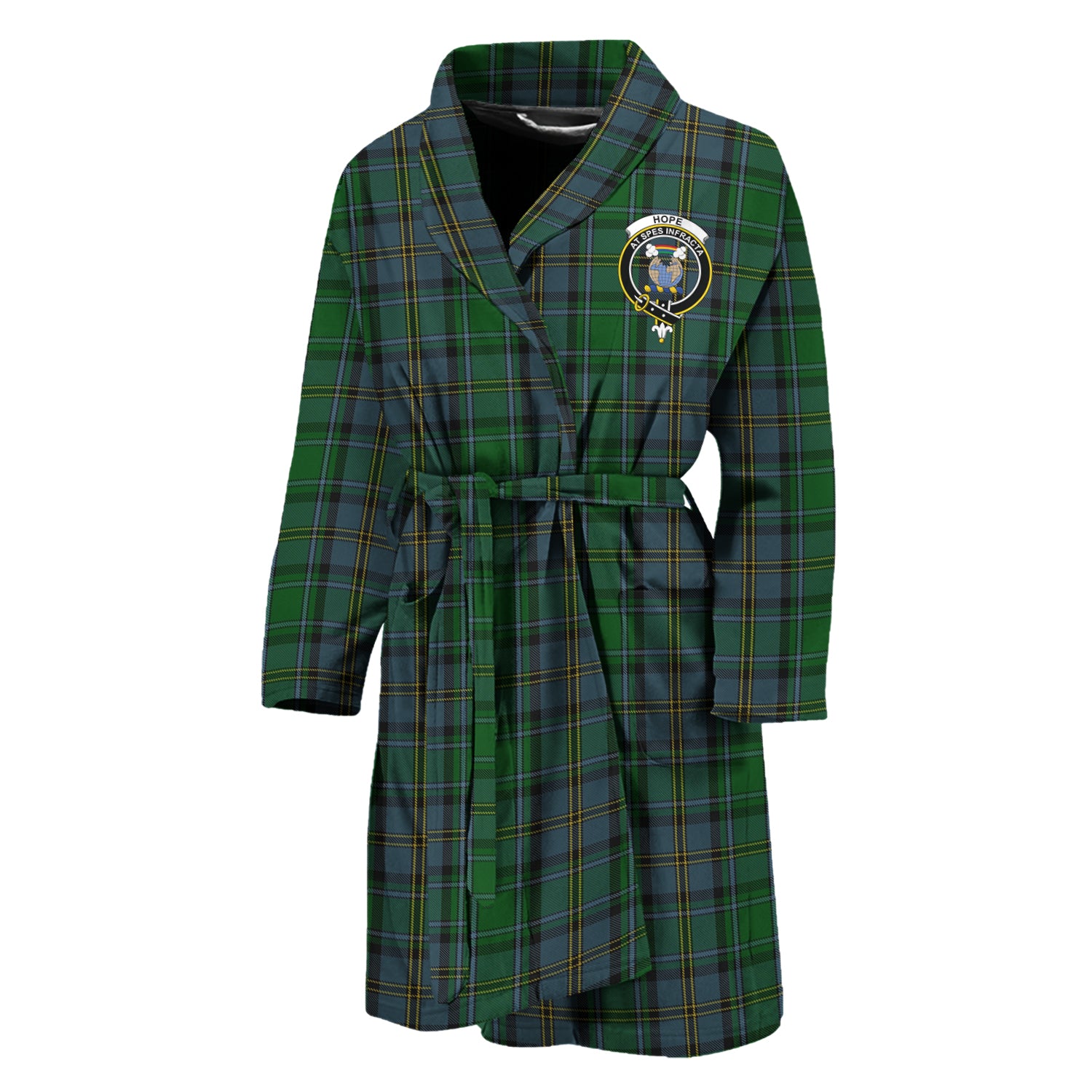 Hope Vere Tartan Bathrobe with Family Crest Unisex M - Tartan Vibes Clothing