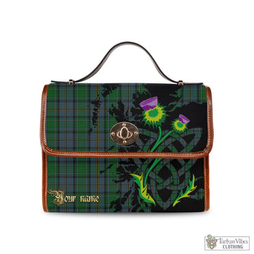 Hope Vere Tartan Waterproof Canvas Bag with Scotland Map and Thistle Celtic Accents