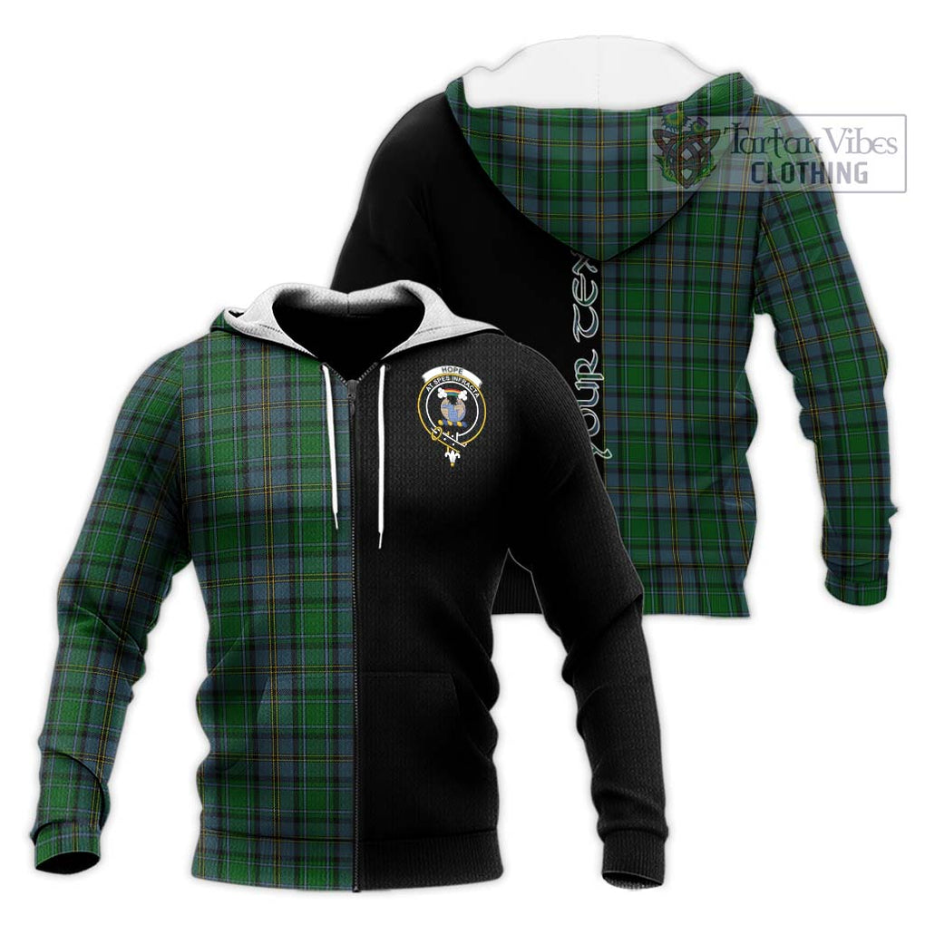 Hope Vere Tartan Knitted Hoodie with Family Crest and Half Of Me Style Unisex Knitted Zip Hoodie - Tartanvibesclothing Shop