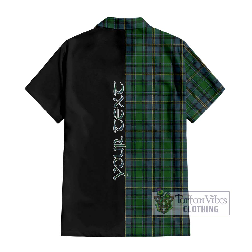 Tartan Vibes Clothing Hope Vere Tartan Short Sleeve Button Shirt with Family Crest and Half Of Me Style