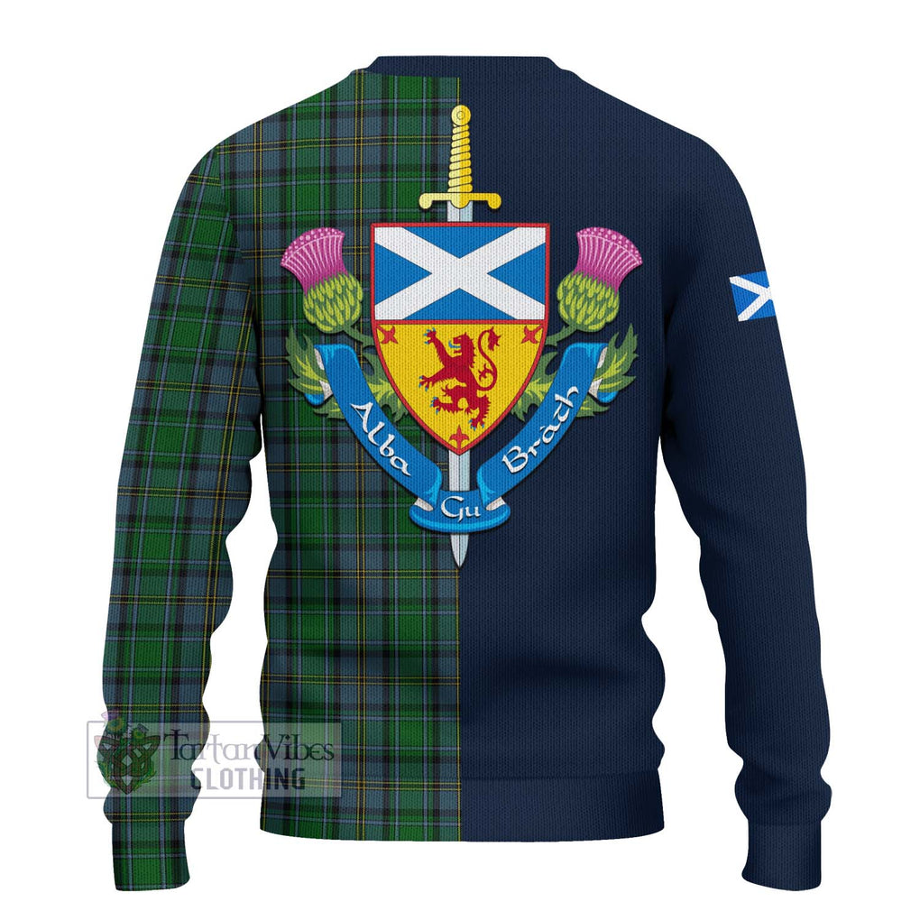 Tartan Vibes Clothing Hope Vere Tartan Knitted Sweater with Scottish Lion Royal Arm Half Style