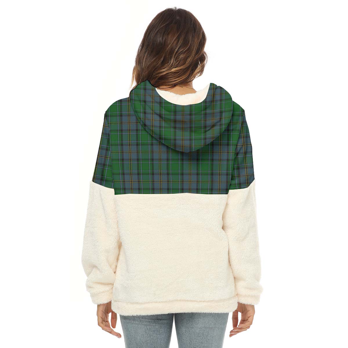 Hope Vere Tartan Women's Borg Fleece Hoodie With Half Zip - Tartan Vibes Clothing