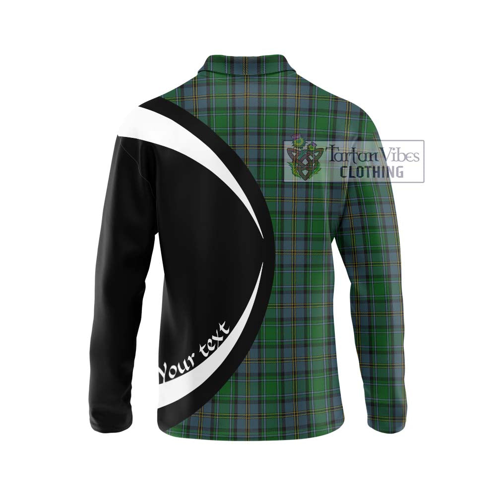 Hope Vere Tartan Long Sleeve Polo Shirt with Family Crest Circle Style - Tartan Vibes Clothing