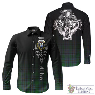 Hope Vere Tartan Long Sleeve Button Up Featuring Alba Gu Brath Family Crest Celtic Inspired