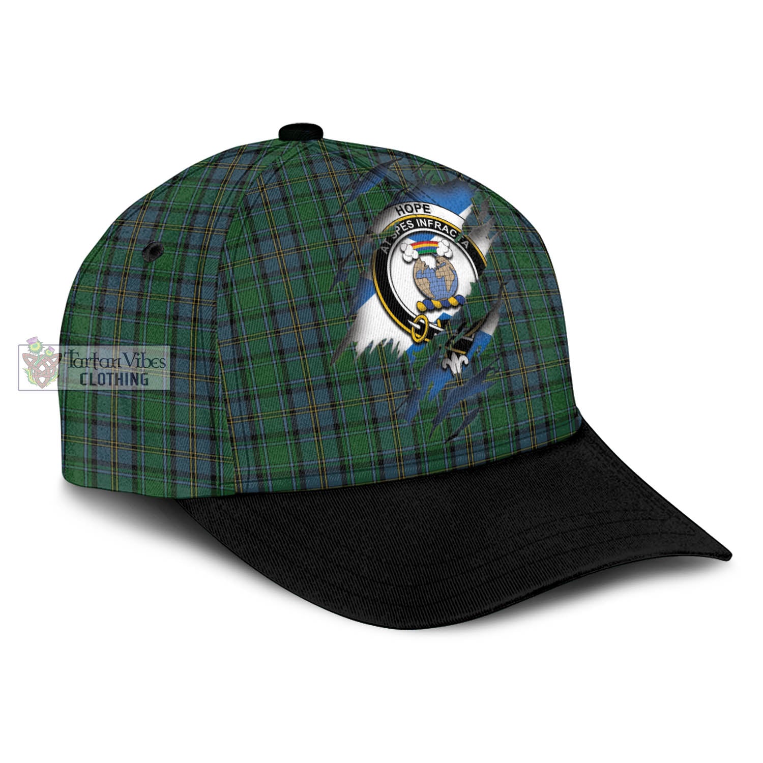 Tartan Vibes Clothing Hope Vere Tartan Classic Cap with Family Crest In Me Style