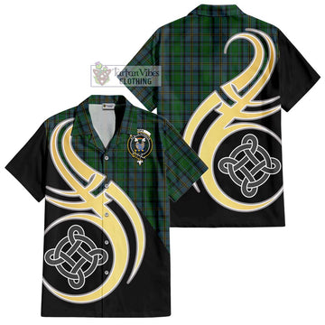 Hope Vere Tartan Short Sleeve Button Shirt with Family Crest and Celtic Symbol Style