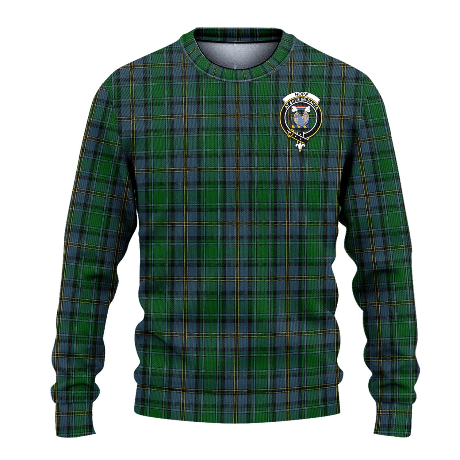 Hope Vere Tartan Knitted Sweater with Family Crest - Tartanvibesclothing