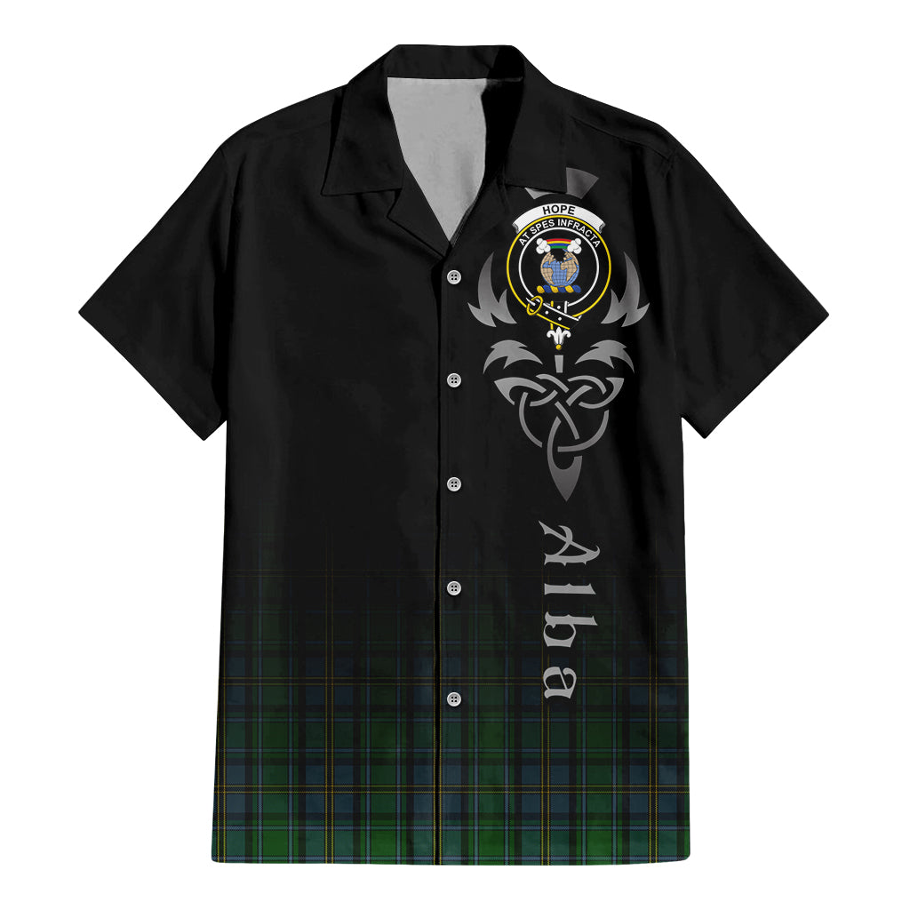 Tartan Vibes Clothing Hope Vere Tartan Short Sleeve Button Up Featuring Alba Gu Brath Family Crest Celtic Inspired