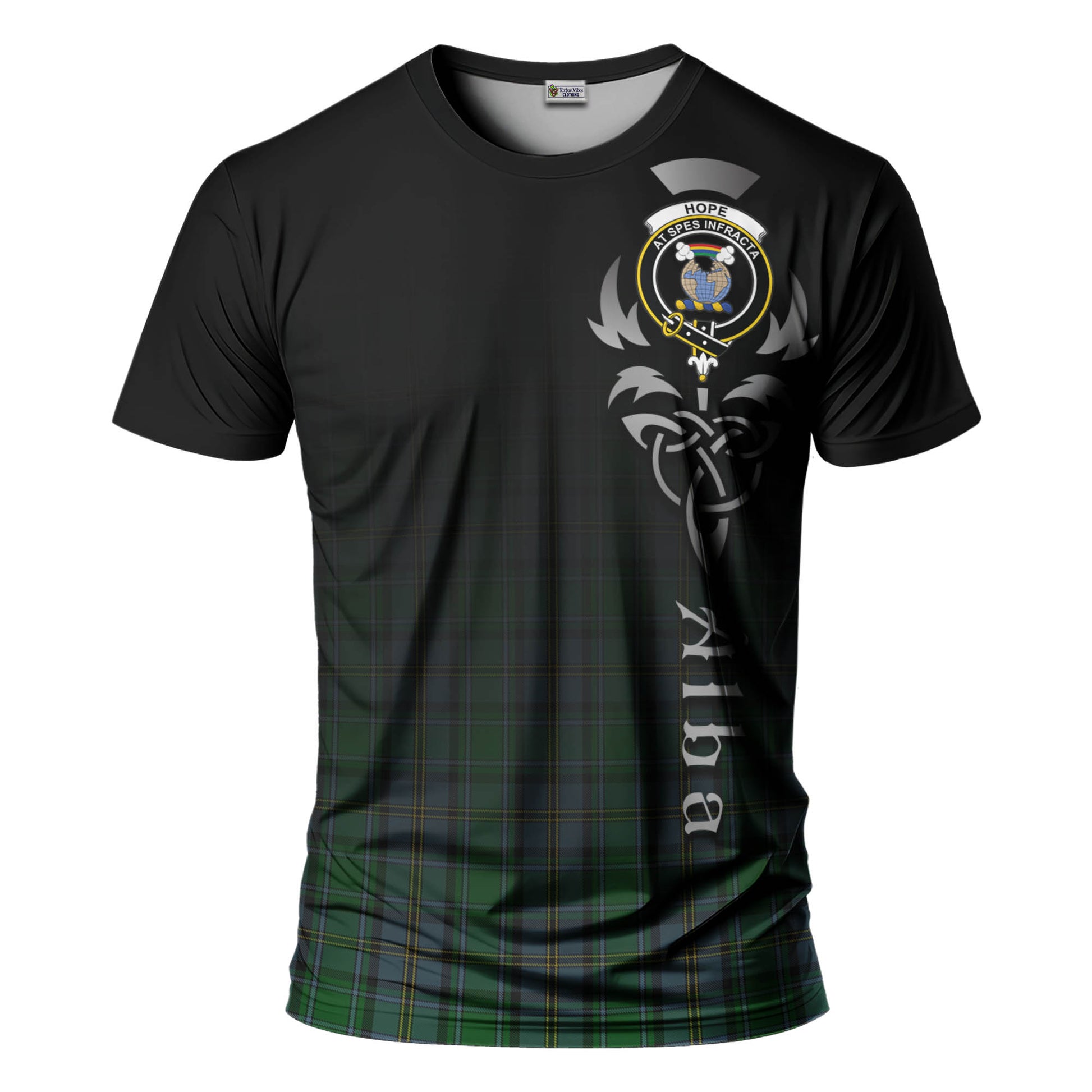 Tartan Vibes Clothing Hope Vere Tartan T-Shirt Featuring Alba Gu Brath Family Crest Celtic Inspired