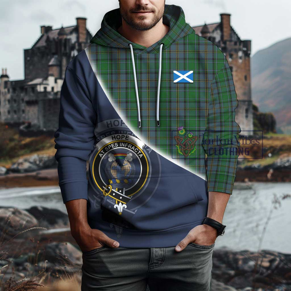 Hope Vere Tartan Hoodie with Personalised National Flag and Family Crest Half Style - Tartanvibesclothing Shop