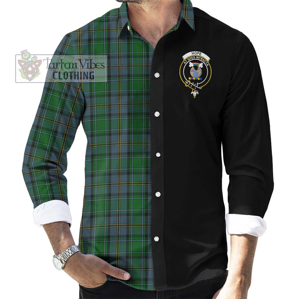 Hope Vere Tartan Long Sleeve Button Shirt with Family Crest and Half Of Me Style - Tartanvibesclothing Shop