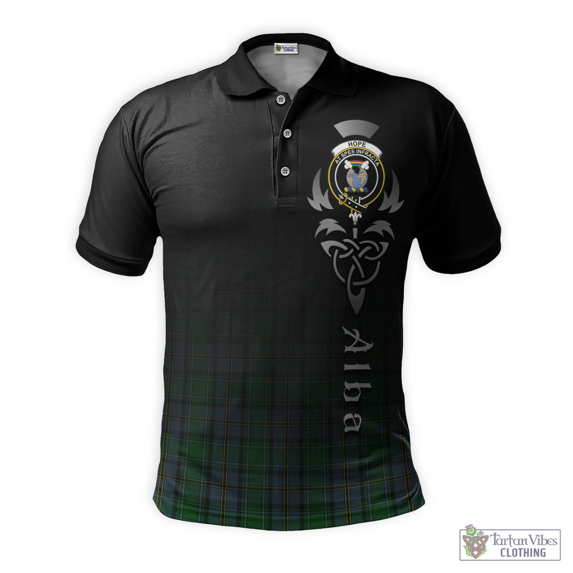 Tartan Vibes Clothing Hope Vere Tartan Polo Shirt Featuring Alba Gu Brath Family Crest Celtic Inspired