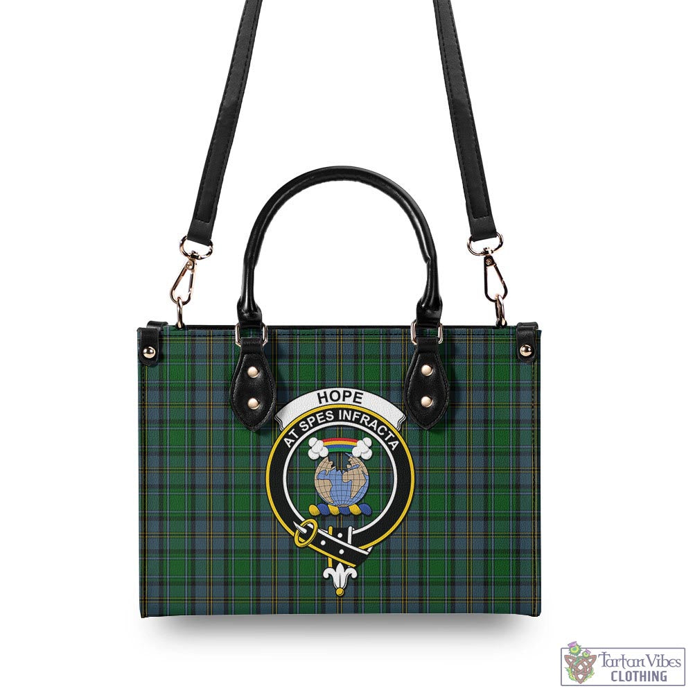 Tartan Vibes Clothing Hope Vere Tartan Luxury Leather Handbags with Family Crest