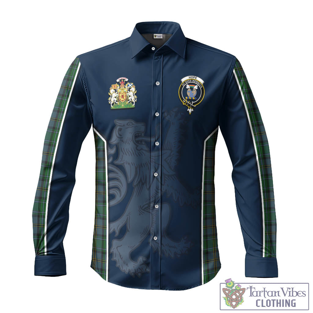 Tartan Vibes Clothing Hope Vere Tartan Long Sleeve Button Up Shirt with Family Crest and Lion Rampant Vibes Sport Style