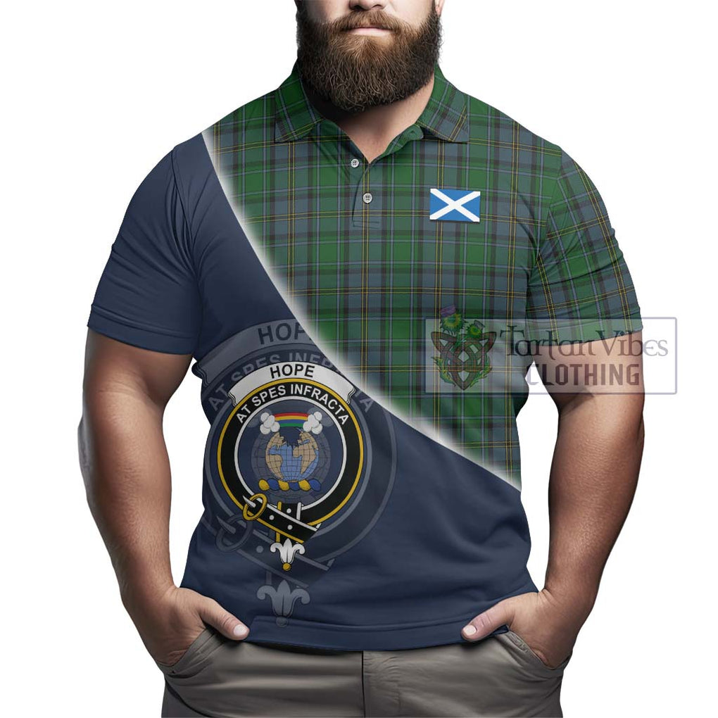 Hope Vere Tartan Polo Shirt with Personalised National Flag and Family Crest Half Style - Tartanvibesclothing Shop