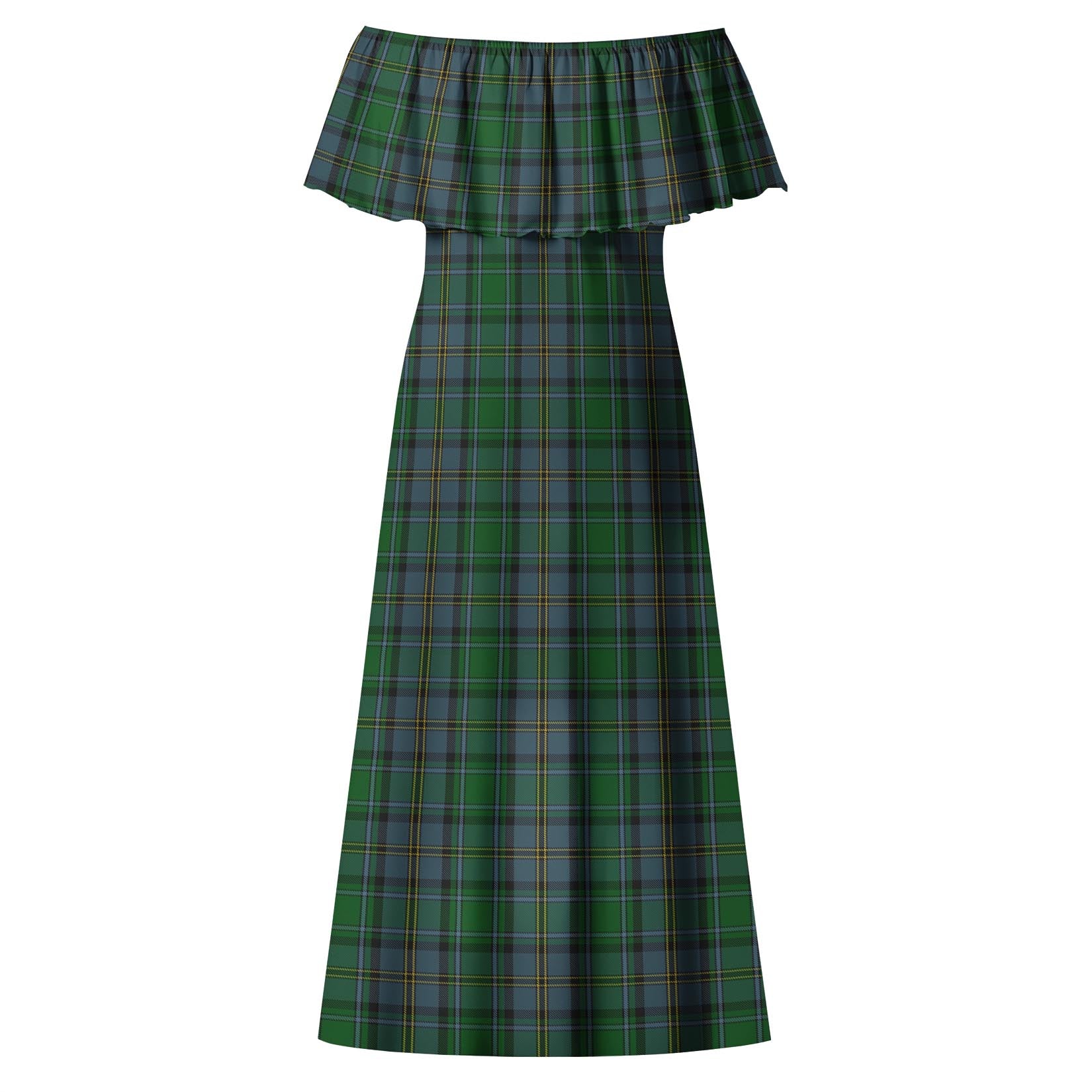 Hope Vere Tartan Off Shoulder Long Dress - Tartanvibesclothing