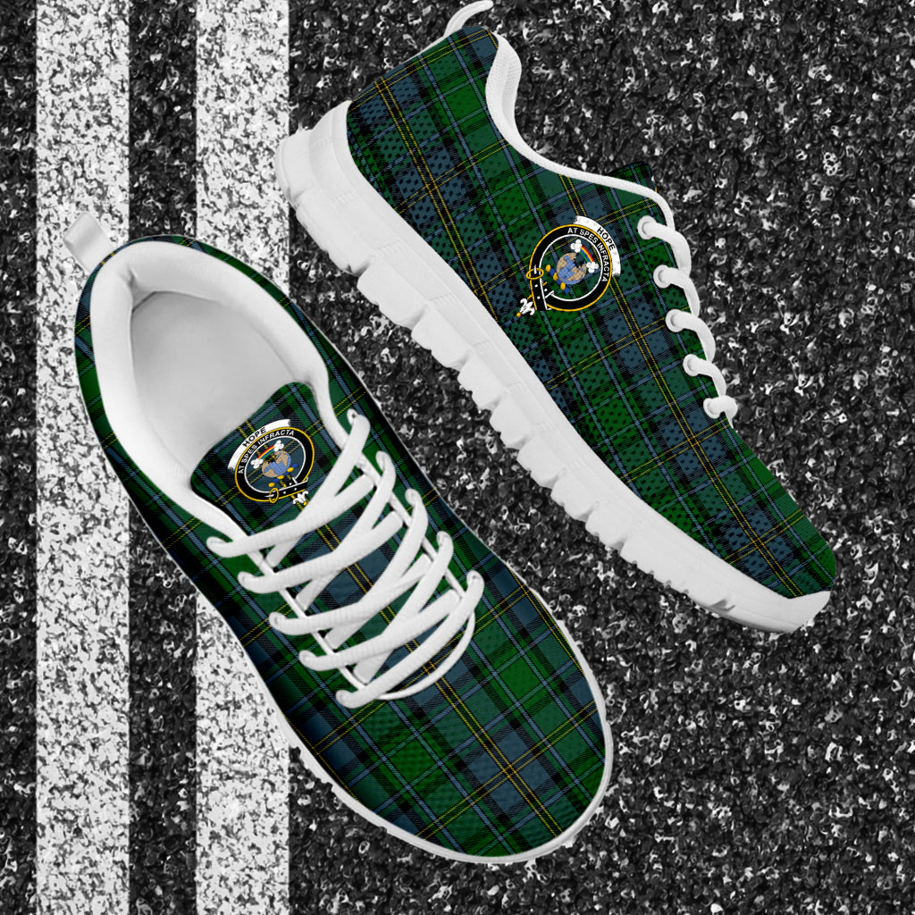 Hope Vere Tartan Sneakers with Family Crest - Tartan Vibes Clothing