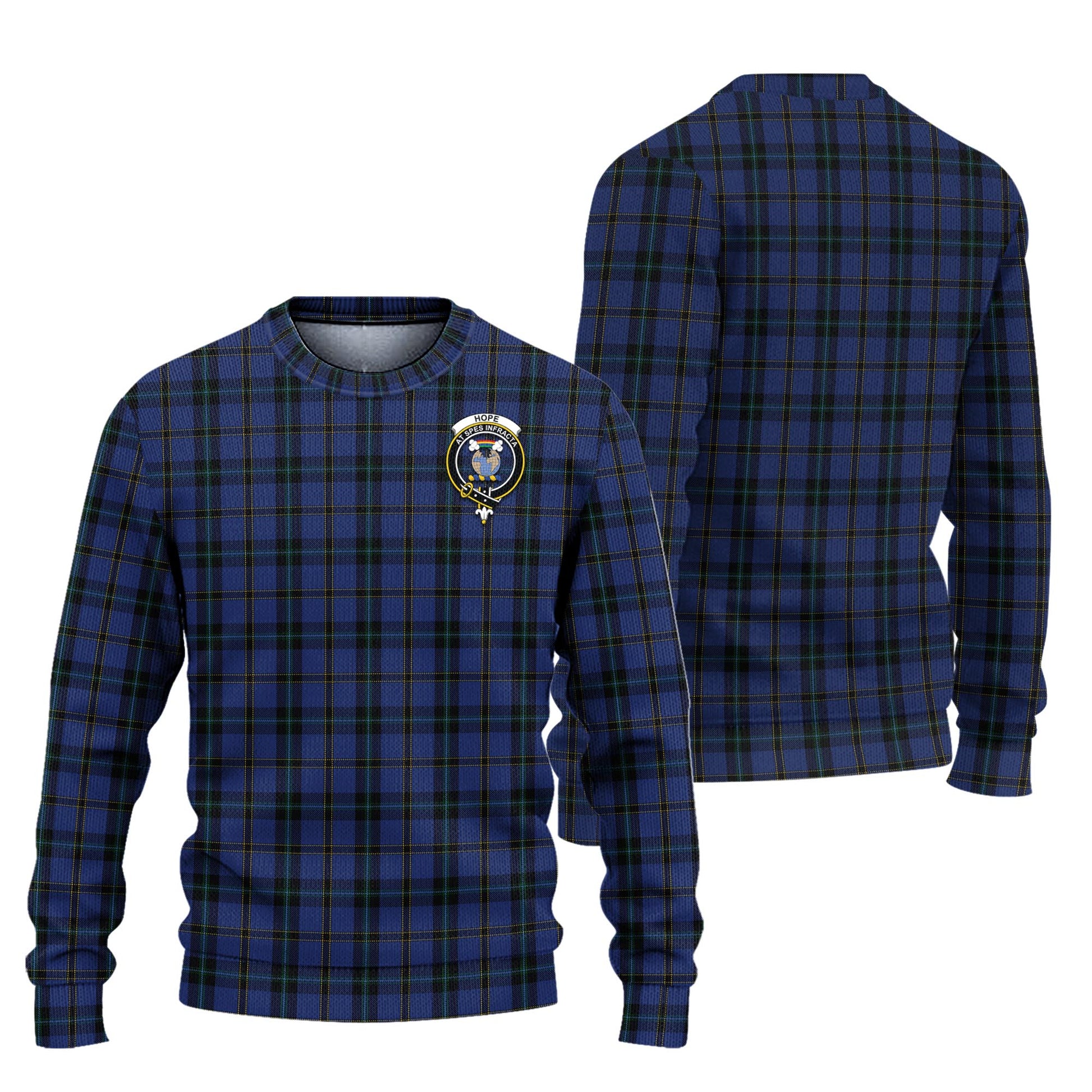 Hope (Vere-Weir) Tartan Knitted Sweater with Family Crest Unisex - Tartanvibesclothing