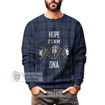 Hope (Vere - Weir) Tartan Sweatshirt with Family Crest DNA In Me Style