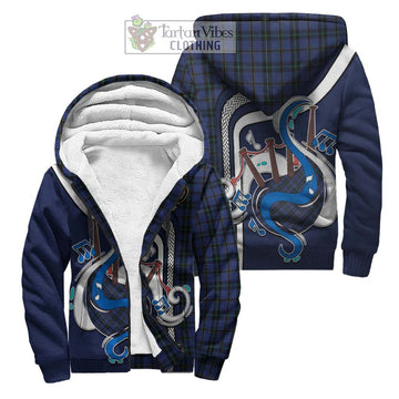 Hope (Vere - Weir) Tartan Sherpa Hoodie with Epic Bagpipe Style