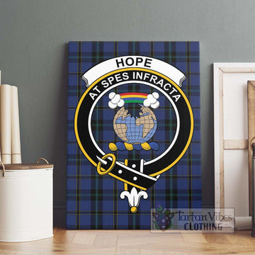 Hope (Vere - Weir) Tartan Canvas Print Wall Art with Family Crest