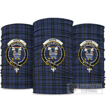 Hope (Vere-Weir) Tartan Neck Gaiters, Tartan Bandanas, Tartan Head Band with Family Crest