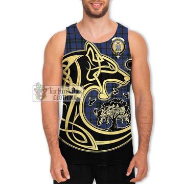 Hope (Vere - Weir) Tartan Men's Tank Top with Family Crest Celtic Wolf Style