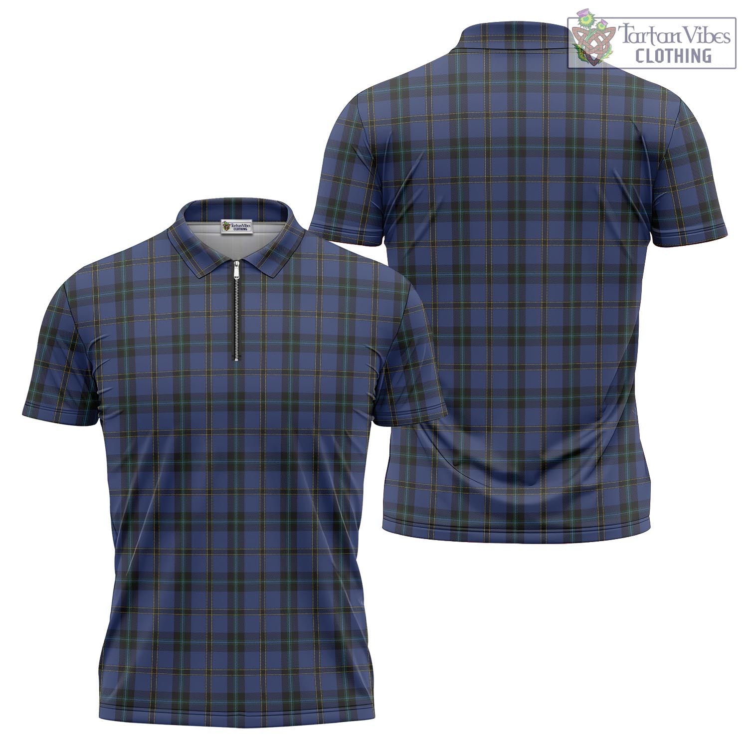 Tartan Vibes Clothing Hope (Vere-Weir) Tartan Zipper Polo Shirt