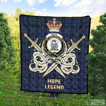 Hope (Vere-Weir) Tartan Quilt with Clan Crest and the Golden Sword of Courageous Legacy