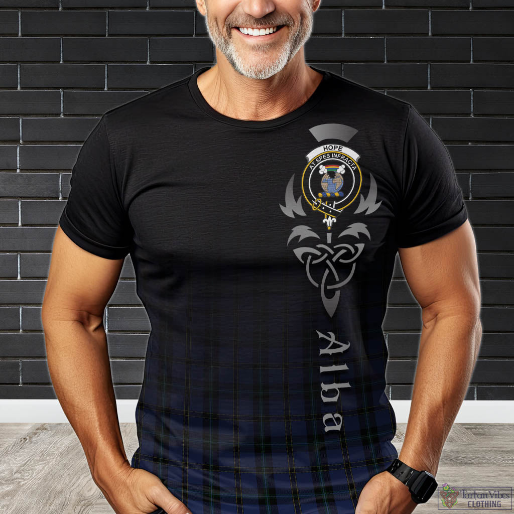 Tartan Vibes Clothing Hope (Vere-Weir) Tartan T-Shirt Featuring Alba Gu Brath Family Crest Celtic Inspired