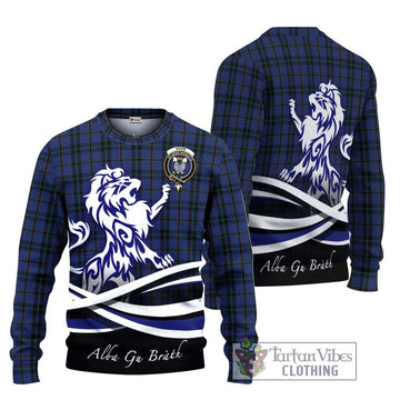 Hope (Vere - Weir) Tartan Ugly Sweater with Alba Gu Brath Regal Lion Emblem