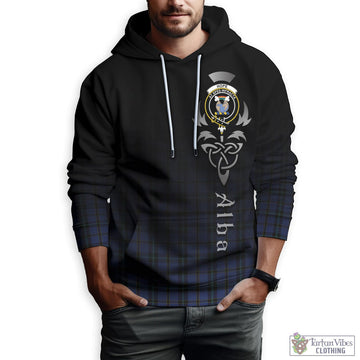 Hope (Vere-Weir) Tartan Hoodie Featuring Alba Gu Brath Family Crest Celtic Inspired